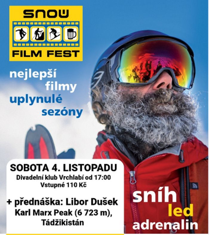 04.11.2017 - Snow film fest = nejlepší filmy + přednáška Pamír / Vrchlabí