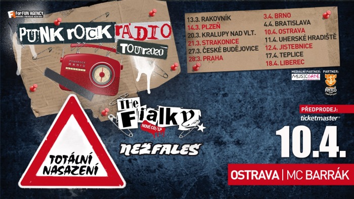 10.04.2020 - Totální nasazení, The Fialky, Nežfaleš - Tour 2020 / Ostrava