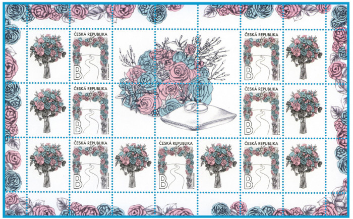 Česká pošta uvede do prodeje novou poštovní známku s kupóny pro přítisky Svatební B
