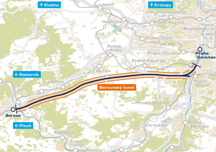 Správa železnic vyhlásila výběrové řízení na zhotovení inženýrskogeologického průzkumu pro Berounský tunel