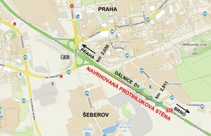 ŘSD: Zahajujeme výstavbu protihlukové stěny u D1 v Praze - Šeberově