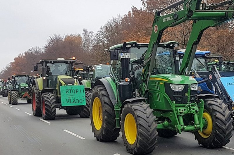 Protest zemědělců způsobí v pondělí 19. února výrazné problémy v pražské dopravě