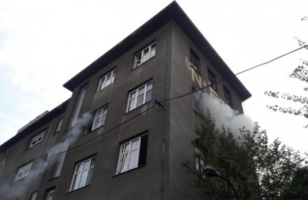 Požár v opuštěné budově v Přeštické ulici v Plzni