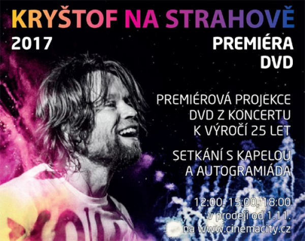 Kapela Kryštof uvede v Cinema City Chodov svoje premiérové DVD 
