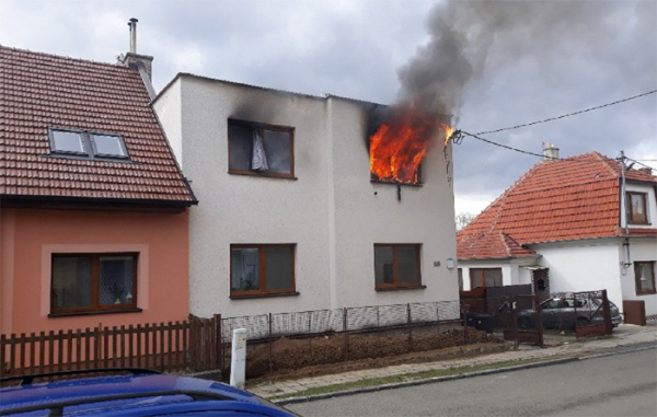 Požár rodinného domu na Kroměřížsku