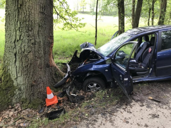 Tragická nehoda u Strachovic, řidič po nárazu do stromu zemřel 