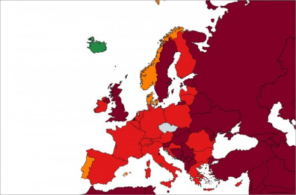 Do tmavě červené kategorie zemí podle míry rizika nákazy se přesunou Maďarsko, Švédsko a Madeira 