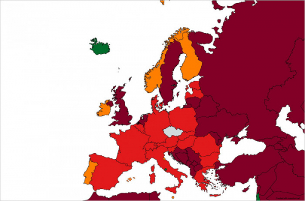 Slovensko, Andorra a Francie jsou nově v červené kategorii zemí podle míry rizika nákazy