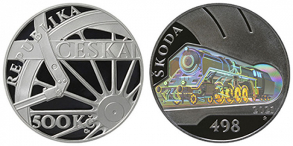 Česká národní banka vydává pamětní stříbrnou minci s hologramem Parní lokomotiva Škoda 498 Albatros