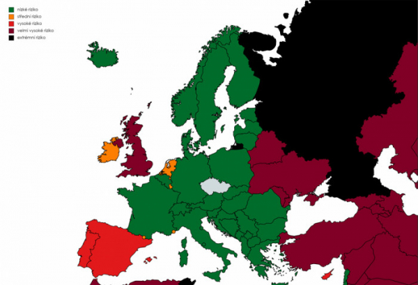 Portugalsko, Baleárské ostrovy a Kypr se přesunou do červených zemí