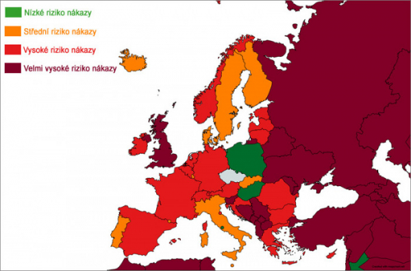 Cestovatelský semafor: Slovinsko bude od pondělí v tmavě červené kategorii. Lotyšsko, San Marino a Rumunsko budou červené