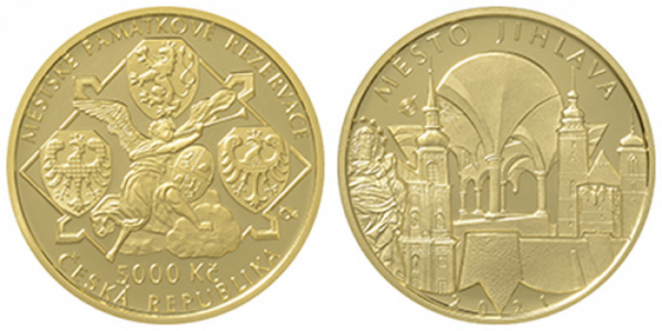 Česká národní banka vydává zlatou minci věnovanou městu Jihlava