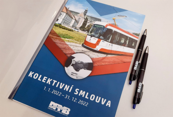 Vedení Dopravního podniku města Brna podepsalo s odborovými organizacemi novou kolektivní smlouvu