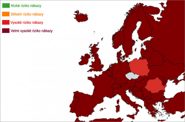 Covidový semafor: Bulharsko, Maďarsko, Rakousko a Německo budou od pondělí v tmavě červené kategorii
