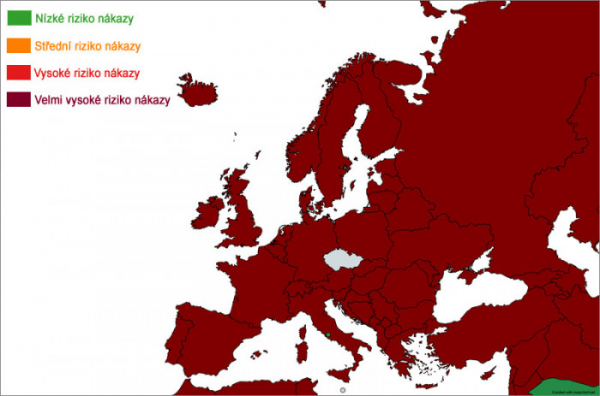 Cestovatelský semafor: Polsko a Rumunsko budou od pondělí tmavě červené