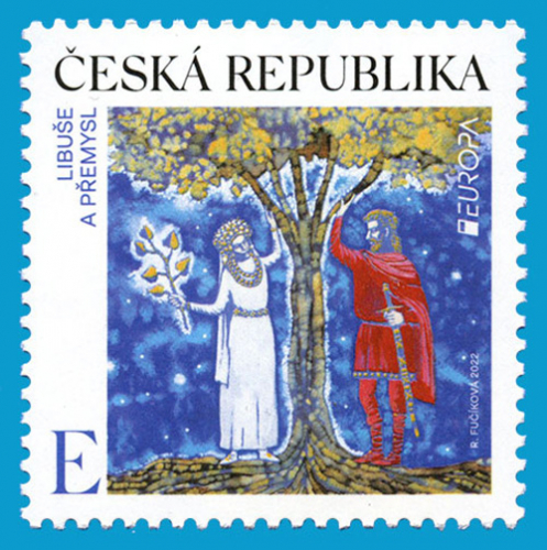 Česká pošta uvádí do prodeje poštovní známku s mýtickými postavami naší historie Libuše a Přemysl