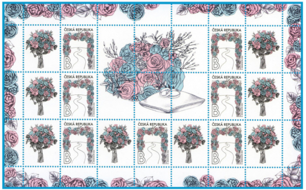Česká pošta uvede do prodeje novou poštovní známku s kupóny pro přítisky Svatební B