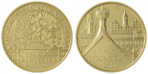 Česká národní banka vydává čtvrtou zlatou minci z cyklu Městské památkové rezervace. Jejím tématem je město Litoměřice