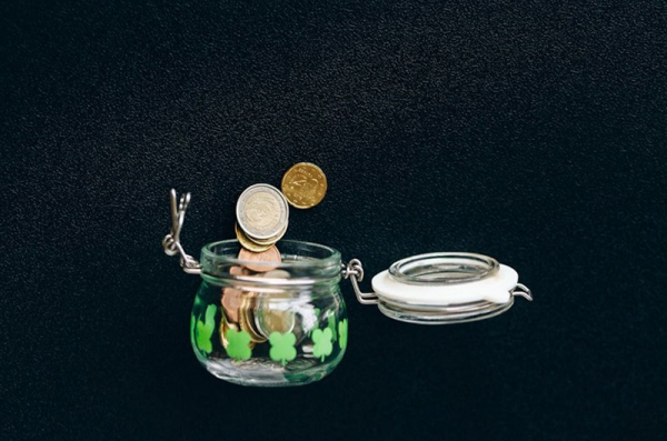 clover jar with money